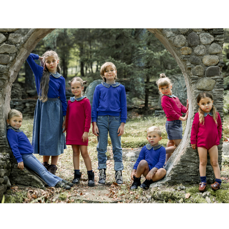 Winter Clothing For Boys - Ali Plus Aw25 Denim Collar Sweater