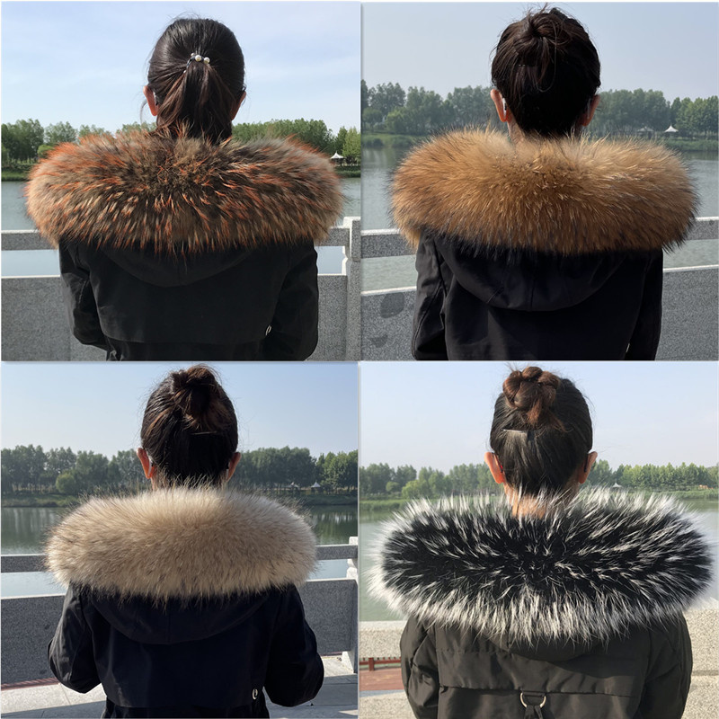 Winter Clothing Design - Raccoon Fur Collar Winter Super Large