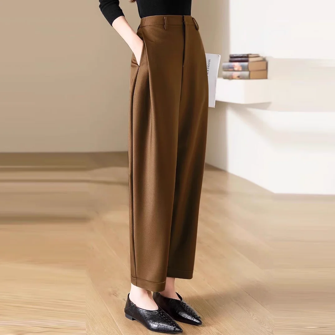 High Waist Slacks Female Trous - مراجعة Winter Clothing Aesthetic وسعره