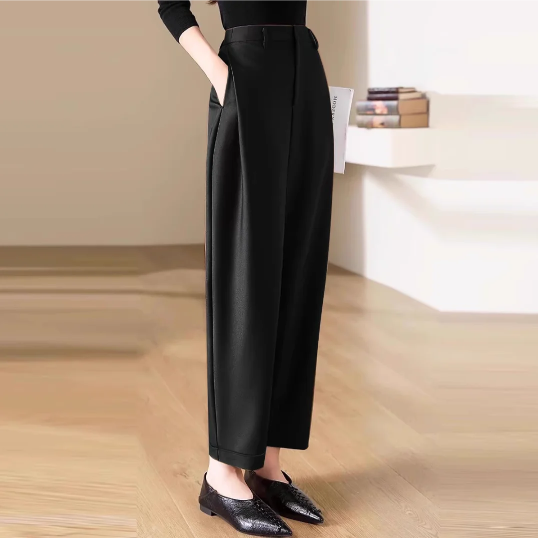 High Waist Slacks Female Trous - مراجعة Winter Clothing Aesthetic وسعره