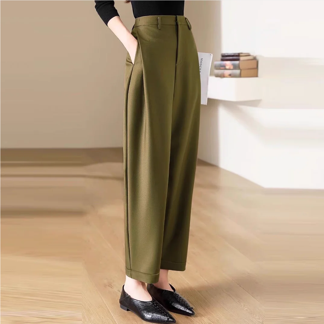 High Waist Slacks Female Trous - مراجعة Winter Clothing Aesthetic وسعره