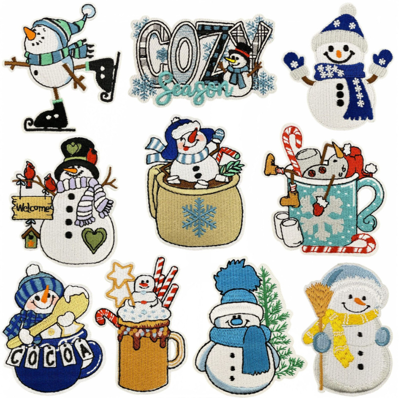 10 Pcs Snowman Winter Badges E - مراجعة Winter Clothing Pictures وسعره