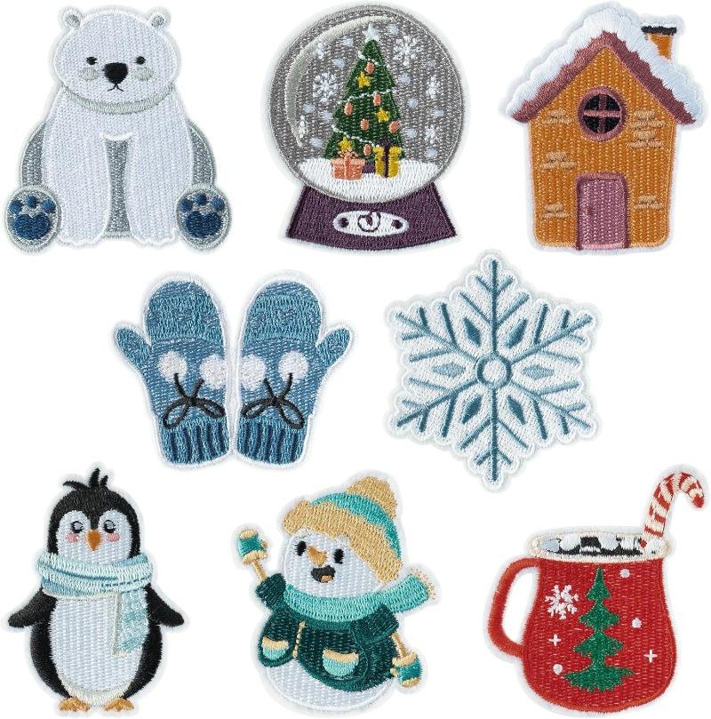 8 Pcs Winter Themed Iron on Pa - مراجعة Winter Clothing Pictures وسعره
