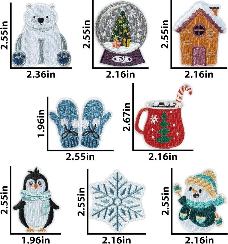 8 Pcs Winter Themed Iron on Pa - مراجعة Winter Clothing Pictures وسعره