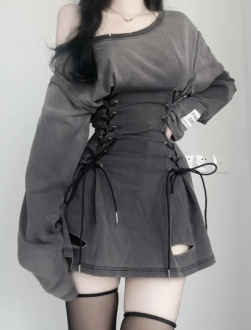 Fairycore Grunge Corset Dress  - مراجعة Winter Clothing Aesthetic وسعره