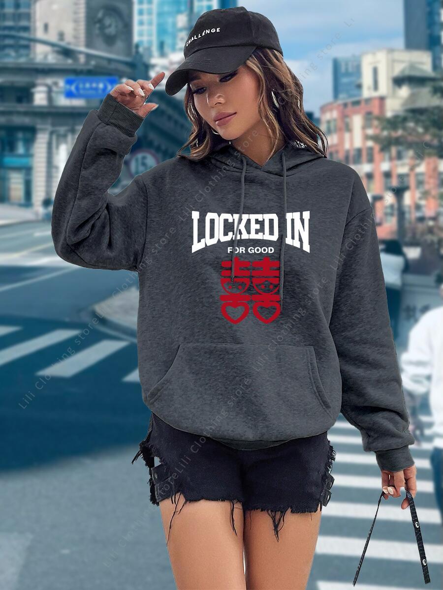 Funny Letter Print Hoodies Wom - مراجعة Winter Clothing Aesthetic وسعره