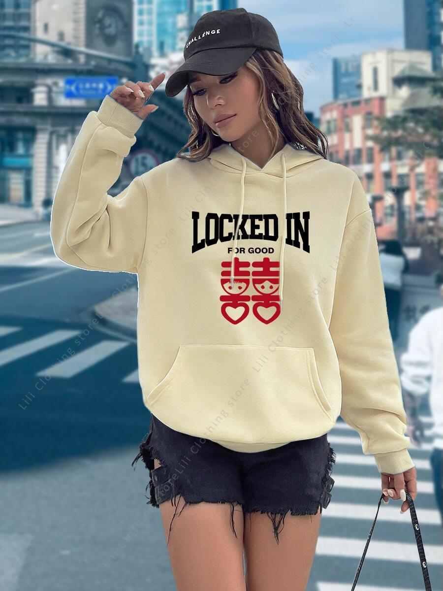 Funny Letter Print Hoodies Wom - مراجعة Winter Clothing Aesthetic وسعره