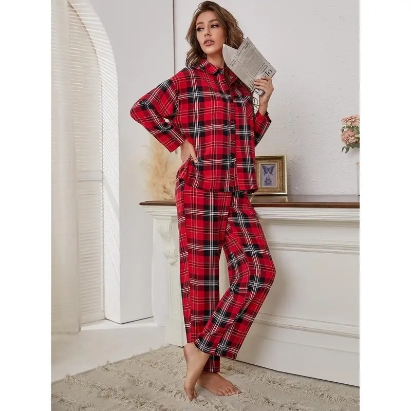 Red Plaid Pajamas Long Sleeve  - مراجعة Winter Clothing Youtube وسعره