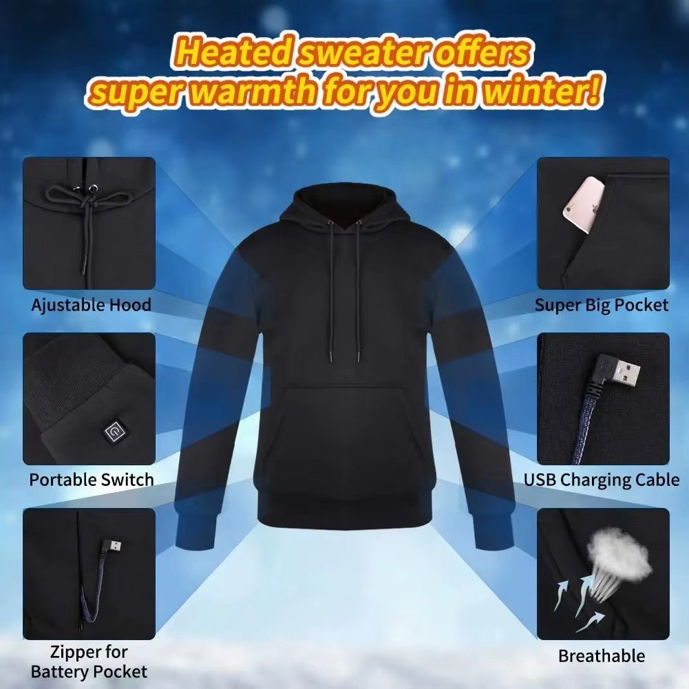 Women USB Heating Hoodies men  - مراجعة Winter Clothing Design وسعره