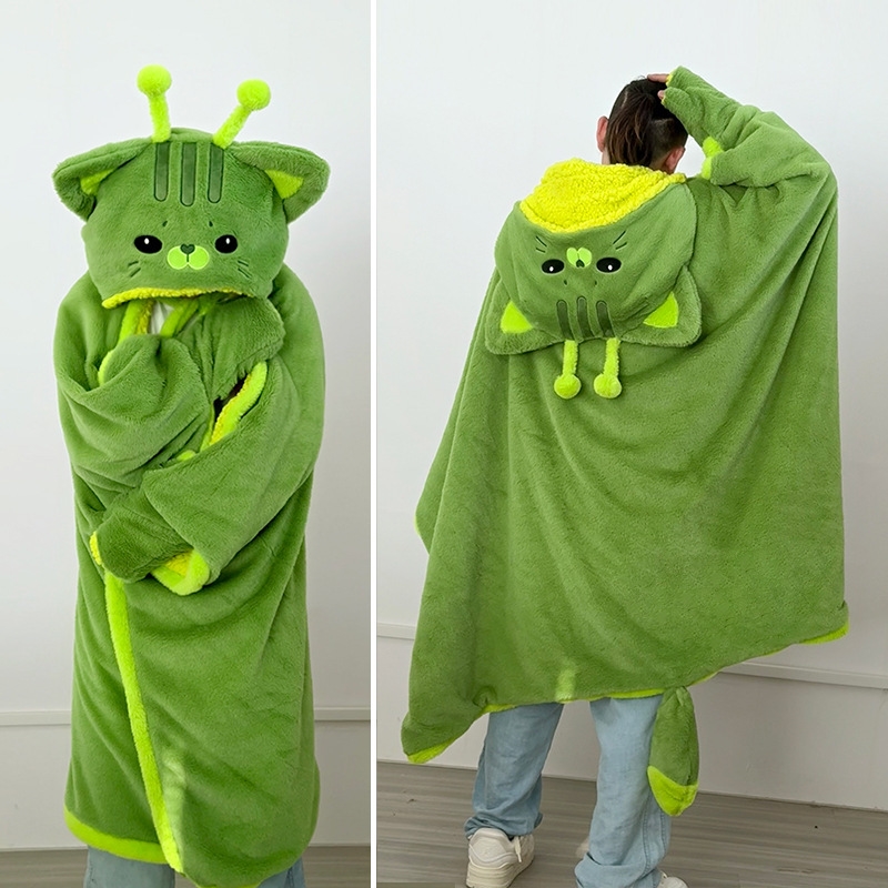 Cartoon Cute Alien Cat Hooded  - مراجعة Winter Clothing Cute وسعره