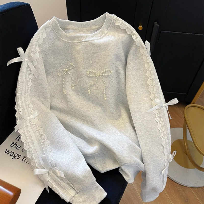 Round Neck Pearl Women's Sweat - مراجعة Winter Clothing Essential وسعره