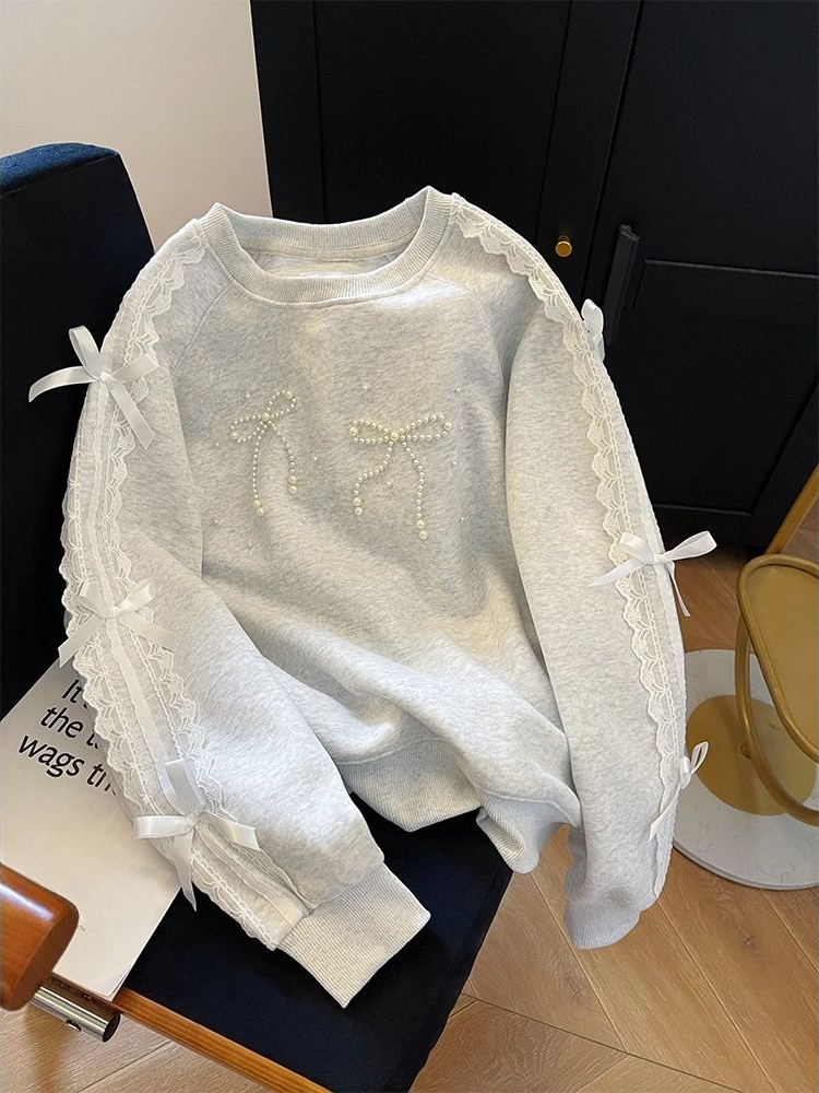 Round Neck Pearl Women's Sweat - مراجعة Winter Clothing Essential وسعره