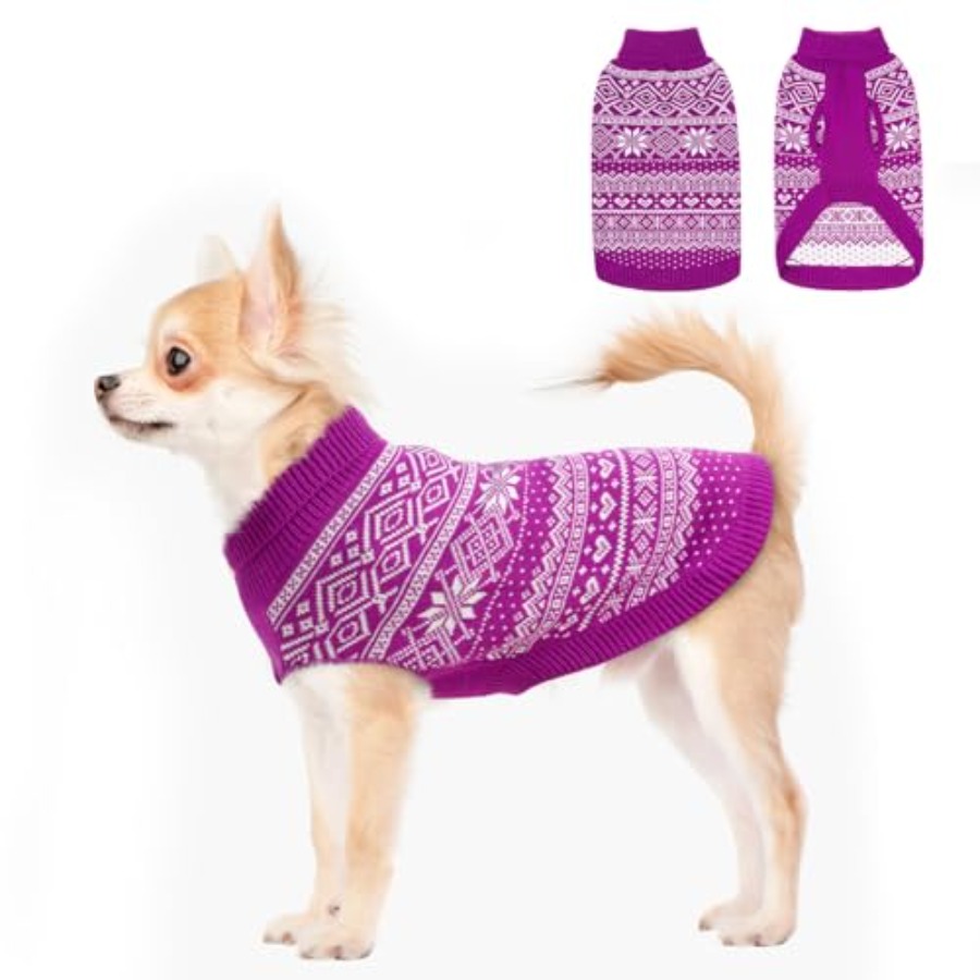 Dog Sweater Argyle - Warm Wint - مراجعة Winter Clothing For Boys وسعره