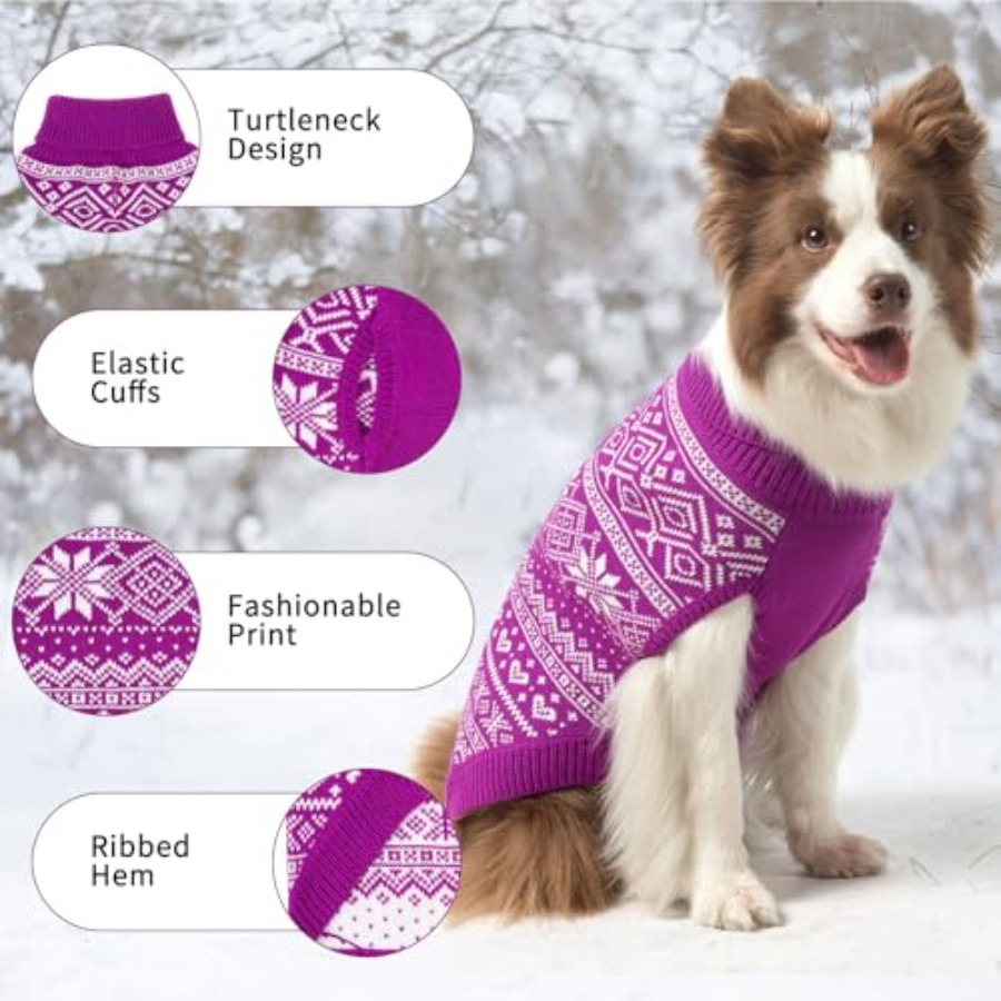 Dog Sweater Argyle - Warm Wint - مراجعة Winter Clothing For Boys وسعره