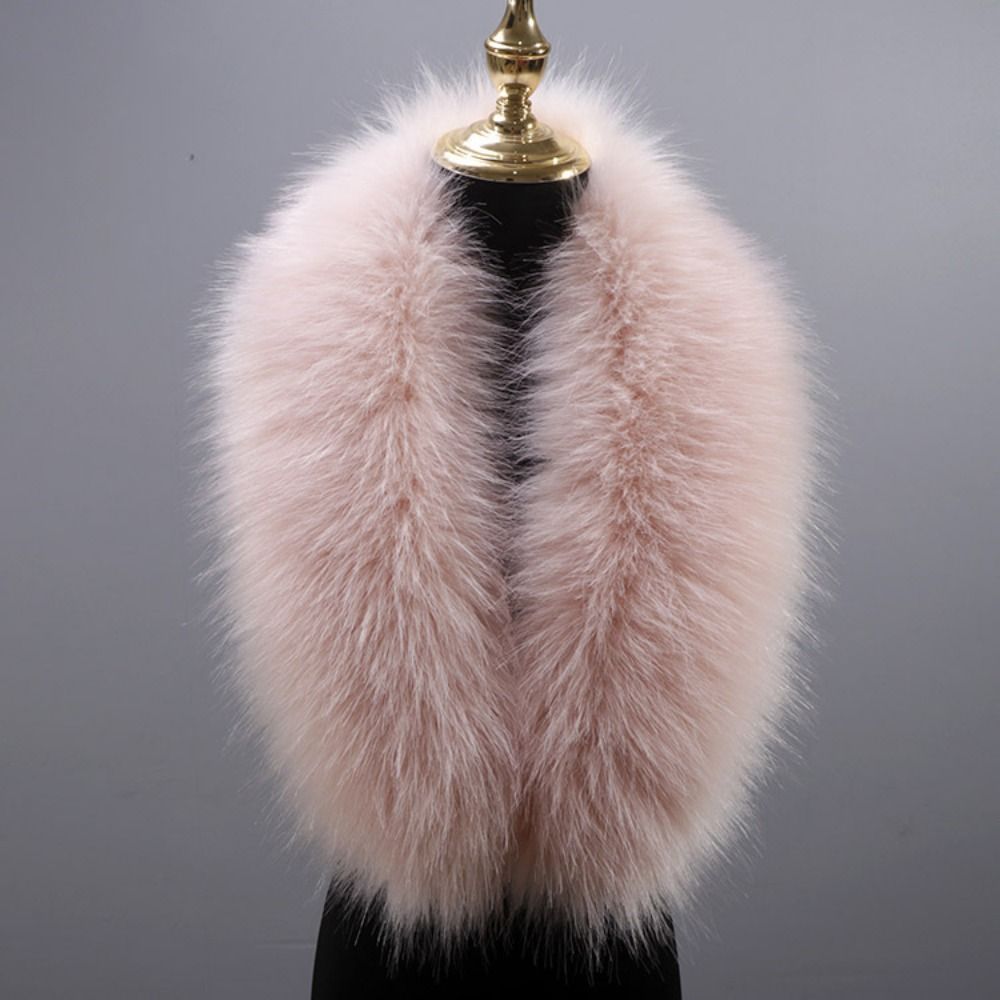New 80cm Large Faux Fur Collar - مراجعة Winter Clothing Design وسعره