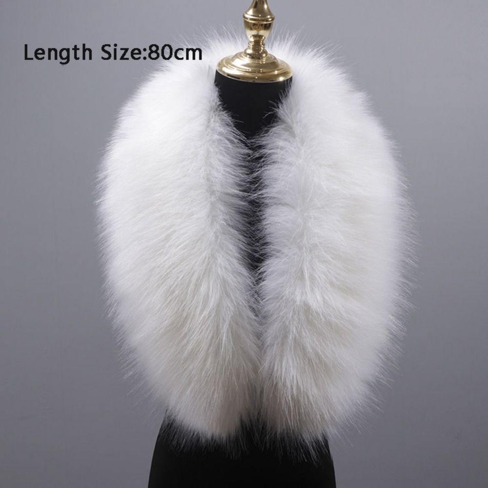 New 80cm Large Faux Fur Collar - مراجعة Winter Clothing Design وسعره