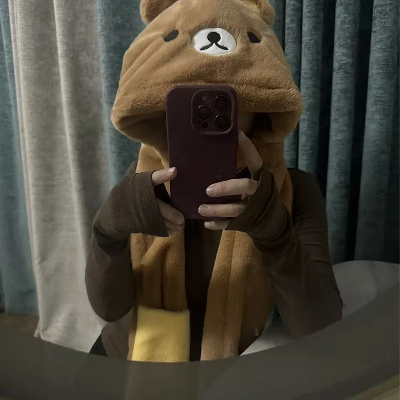 3 In 1 Plush Thick Hooded Hat  - مراجعة Winter Clothing Cute وسعره