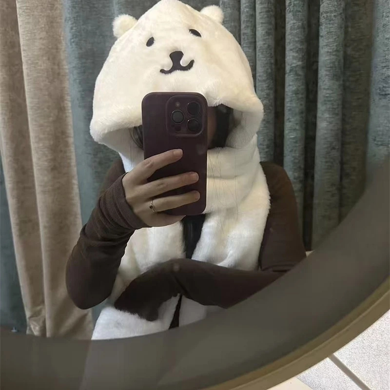 3 In 1 Plush Thick Hooded Hat  - مراجعة Winter Clothing Cute وسعره