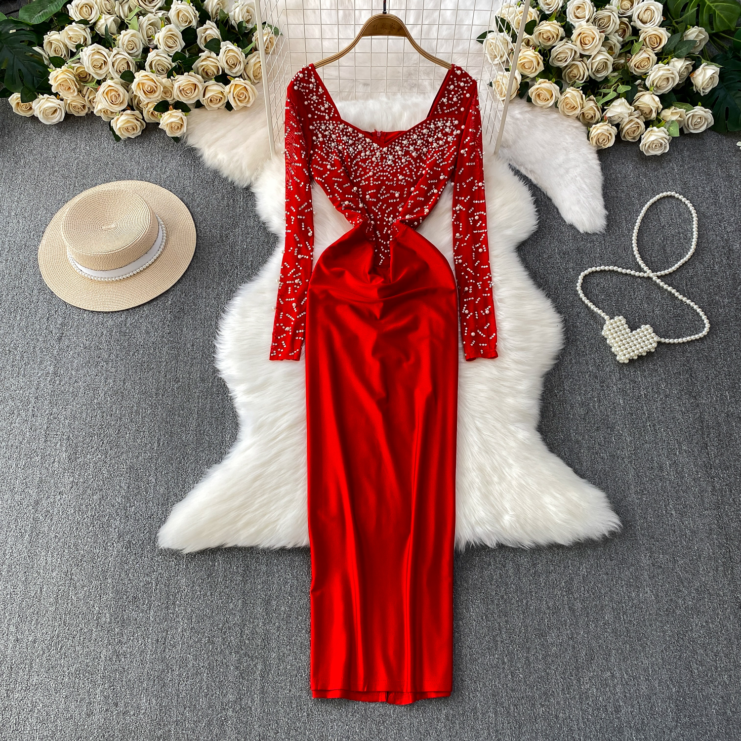 Chic vintage Beading long slee - مراجعة Winter Clothing H&M وسعره