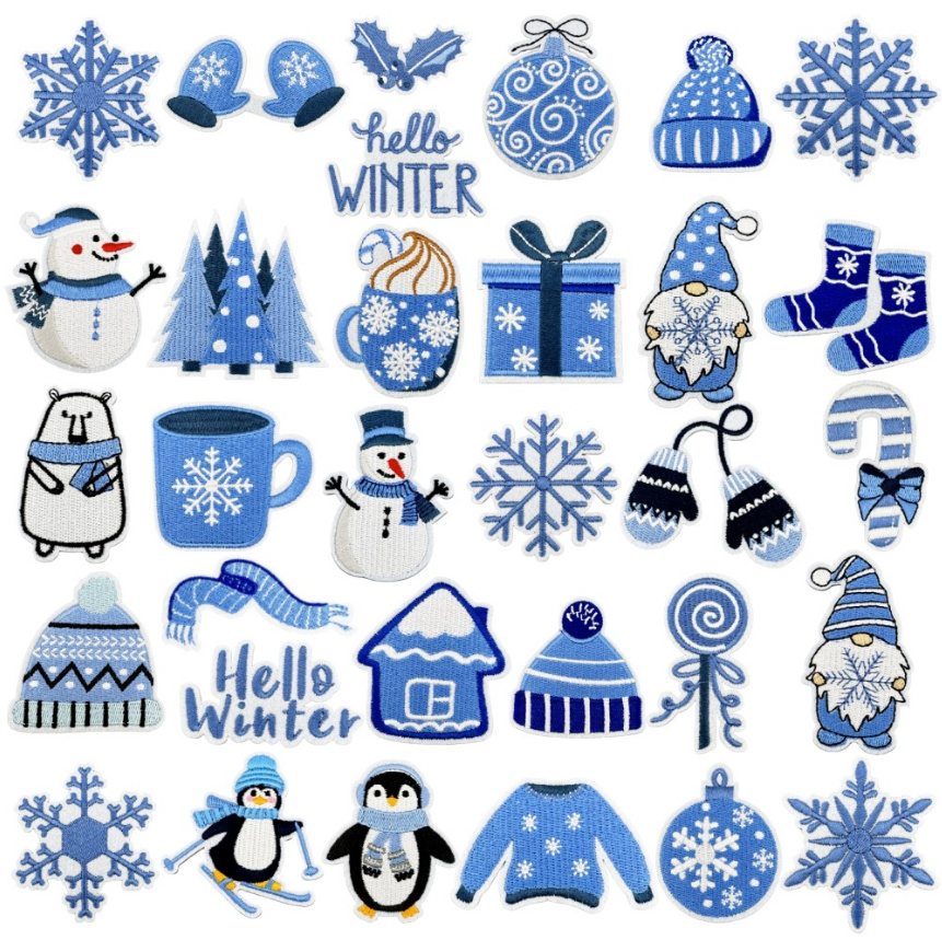 10 Pcs Hello Winter Series Emb - مراجعة Winter Clothing Pictures وسعره