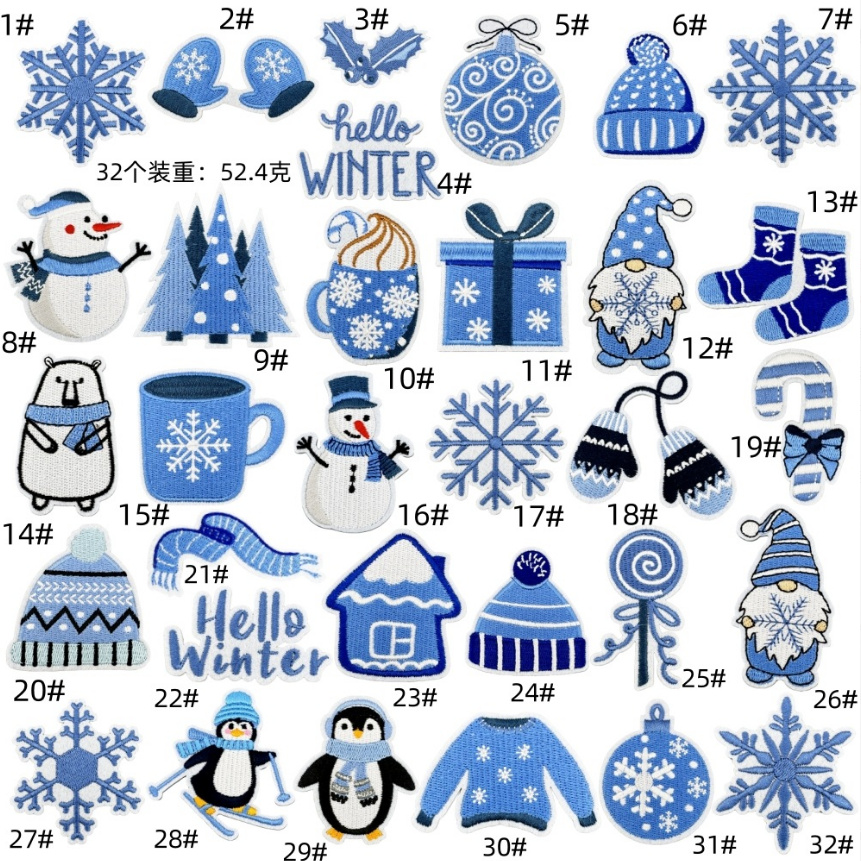 10 Pcs Hello Winter Series Emb - مراجعة Winter Clothing Pictures وسعره